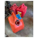 3 Plastic Gas Cans No Lids