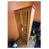 Wooden Cabinet w/ Glass Front - Approx. 56" Tall