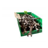 8x12x4 Inch Plastic Container of Wrenches Numerous Sizes and Sockets
