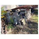 All Block and Brick Stone on Side of Garage