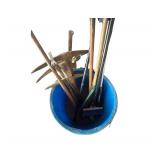 Several Picks - Squeegie - Garden Tools - Including Drum That They Are Stored In