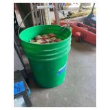 12x14.5 Inch Bucket Full of Boxes of Brads Various Sizes