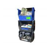 3 Bins of PVC Fittings, Pentair Diverter Valves, Weatherproof Outlet Cover, & Timer w/ Remote Control Outlets