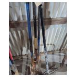 3- Trenching Shovels, 1- Concrete Rake