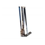 3- Trenching Shovels, 1- Concrete Rake