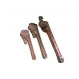 3 Pipe Wrenches 14" , 10" ,and 7"