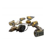 4 DeWalt Tools 2 Brushless Drills and 2 Impact Drills 2 Batteries and a Charger