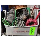 2 Bins of Electrical Outlet Boxes & Wiring