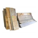 Assorted Lumber and Sheets of Hardwood Plywood, Planks, Etc