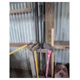 4 Hard Pry Bars, Sledge Hammer, Maul, Single Blade Ax