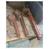 3 Pipe Wrenches 14" , 10" ,and 7"