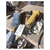 2 Electric Angle Grinders DeWalt D28402 and a Mystery Grinder