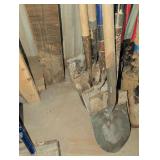 4- Long Handled Spades, 2- Short Handled Spades.