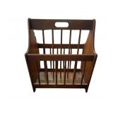 Pair of Wooden Magazine Stands & 3 Wire Racks
