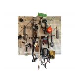 Contents On Pegboard Includes- Hand Tools Auto Items - Fly Rod