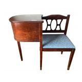 Telephone Table / Gossip Seat - 32” w x 30” h - Solid Wood