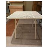 White folding square plastic table