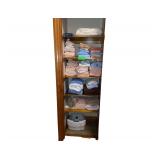 Contents of Hall Closet - Towels, Foot Bath, Bookbag, Etc.