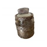 4 Sterling Silver Pieces - Shot Glass - Sterling Bell - Sterling Bud Vase - Glass Jar w/ Sterling Casing