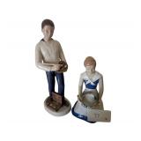 Pair of Porcelain Figurines - Lladro and Royal Copenhagen
