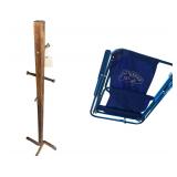 Hilton Head Island Beach Chair - 4 ft. H. Vintage Wooden Coat Rack