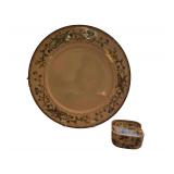 Farberware Fine China Wellesley 12 in. Plate, Lefton Violet Chintz Nesting Ashtray Set 3 in. Square