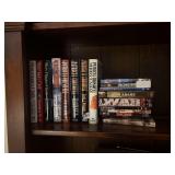 First edition signed hardcover books of Patricia Cornwall and Mary Higgins Clark and CD movie video assortment