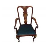 Painted dining chair:  solid cherry