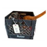 Milk Crate Of Assorted Hardware