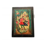 Vintage Russian Laquer Box Approx. 7.5 in. x 5.5 in.