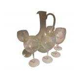 Vintage Wine Decanter and Wine Glasses