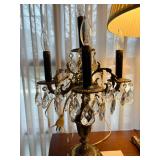 pair of crystal candelabra lights