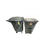 Pair of Rolling Garbage Bins