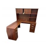 L Shaped Wooden Computer Desk - 71”L. X 19.5”D. X 63”H.
