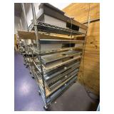 Metal Rolling Shelves - Heat Sinks - 48" x 18" x 77"