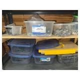 Metal Shelf w/ Various Hardware - 30" x 18" x 59"