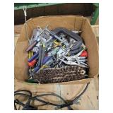 Box of Various Tools - Clamp - Brush - Wrench