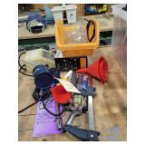 Various Tools - Oil Can - Safety Glasses- Clamp - Stapler