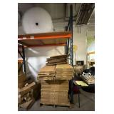 Large Lot of Cardboard Boxes and 2 Rolls of Bubble Wrap