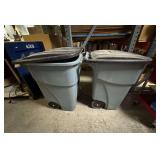 Pair of Rolling Garbage Bins