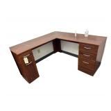 L Shaped Wooden Computer Desk - 71”L. X 19.5”D. X 30"H.