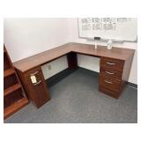 L Shaped Wooden Computer Desk - 71”L. X 19.5”D. X 30"H.