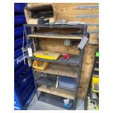 Metal Shelf w/ Various Hardware, Bar Clamp, & C Clamp - 30" x 18" x 59"