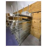 Metal Rolling Shelves - 2 Heat Sinks & Industrial Lamp Fixture - 48" x 18" x 77"