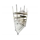 Metal Rolling Shelves - 2 Heat Sinks & Industrial Lamp Fixture - 48" x 18" x 77"