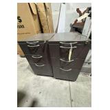 Pair of Metal File Drawers on Casters w/ Keys