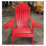 (New in Box) Deluxe Poly Folding Adirondack Chair - Bright Red