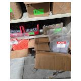 Box of Uline Orange Plastic Truck Seals, ULine Pegboard Bins and Hooks