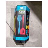 10pc Ergonomic Silicone Utensil Set W/ Overmold Solid Corse NIB & OXO Smooth Potatoe Smasher