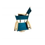 Pair of Folding Directors Chairs - 29” - Oak w/ Green Seat & Back - Telescope Casual Furniture